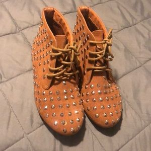 Chestnut colored studded shoes worn a few times